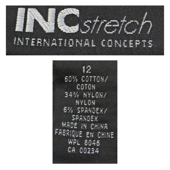 INC Stretch Gray Pinstriped Shirt in Size 12 - Picture 5 of 7